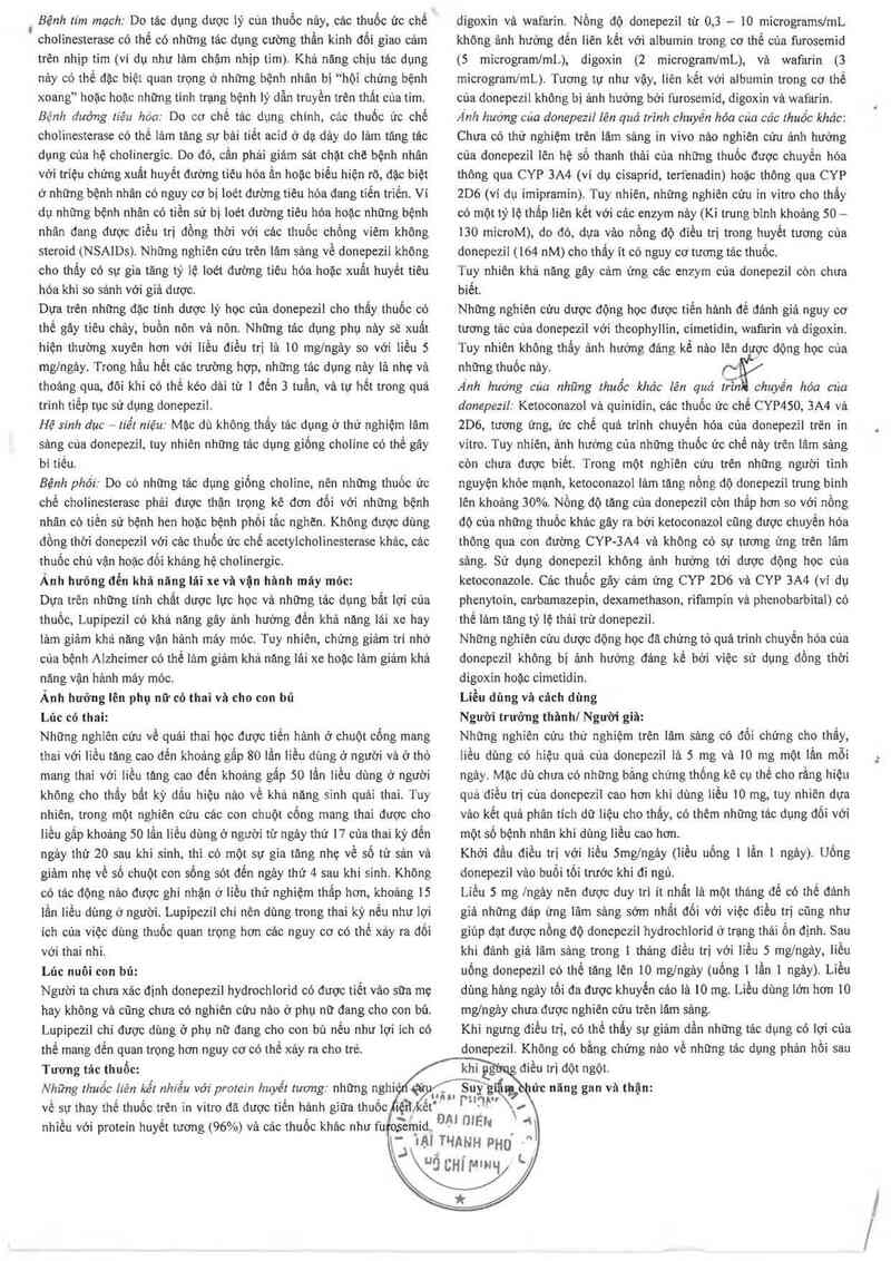 thông tin, cách dùng, giá thuốc Lupipezil - ảnh 2
