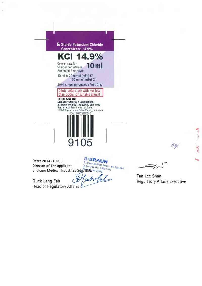 thông tin, cách dùng, giá thuốc Sterile Potassium Chloride Concentrate 14.9% - ảnh 1