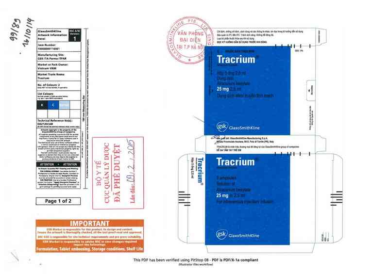 thông tin, cách dùng, giá thuốc Tracrium - ảnh 0