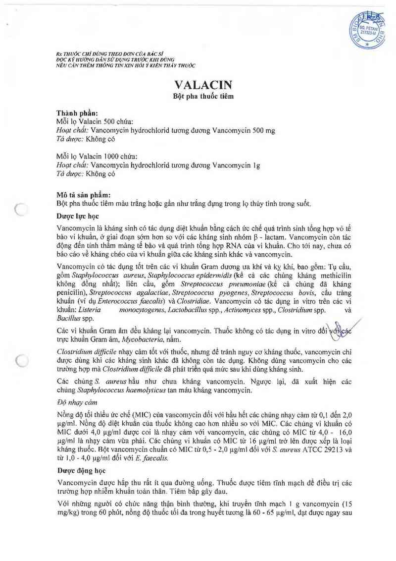 thông tin, cách dùng, giá thuốc Valacin 1000 - ảnh 1
