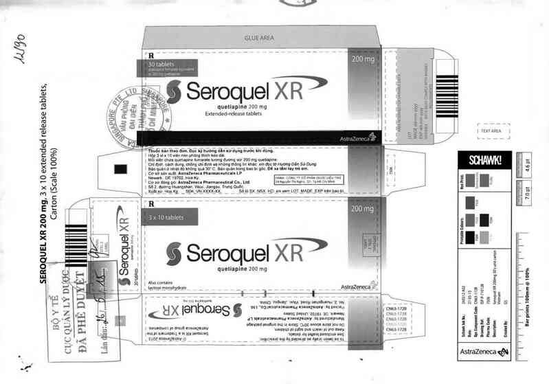 thông tin, cách dùng, giá thuốc Seroquel XR (cơ sở đóng gói: AstraZeneca Pharmaceutical Co.,Ltd. Địa chỉ: Số 2, đường Huangshan, Wuxi, Jiangsu, Trung Quốc) - ảnh 0