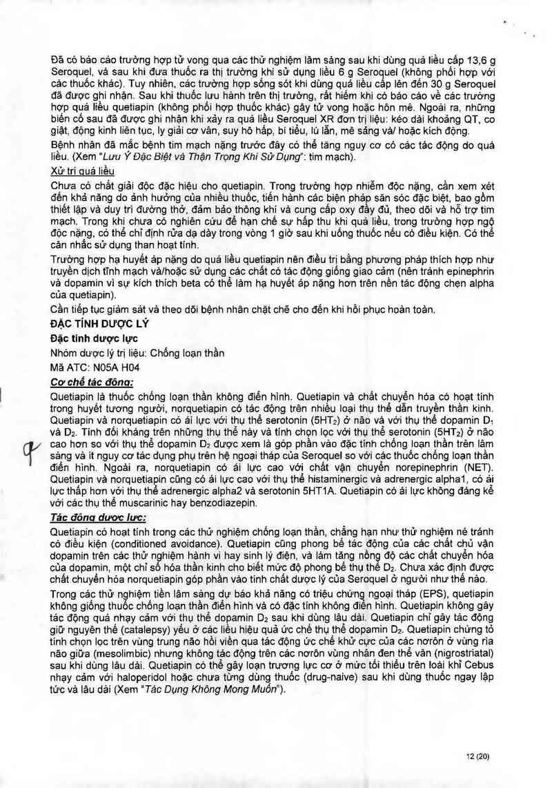 thông tin, cách dùng, giá thuốc Seroquel XR - ảnh 14