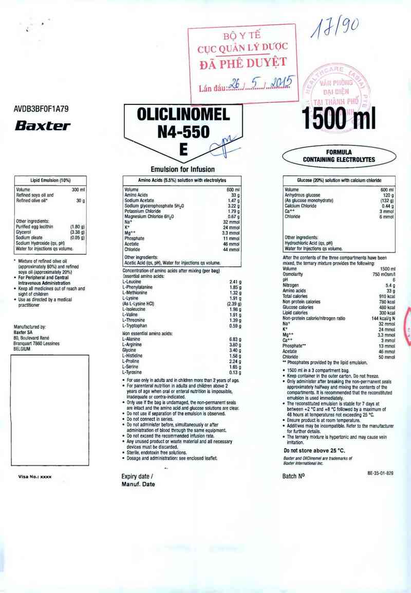 thông tin, cách dùng, giá thuốc OliClinomel N4-550 E - ảnh 0