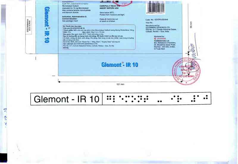 thông tin, cách dùng, giá thuốc Glemont-IR 10 - ảnh 1