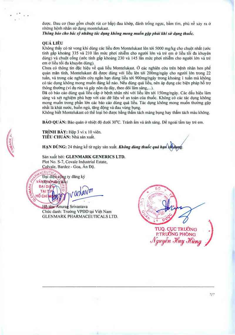thông tin, cách dùng, giá thuốc Glemont-IR 10 - ảnh 16