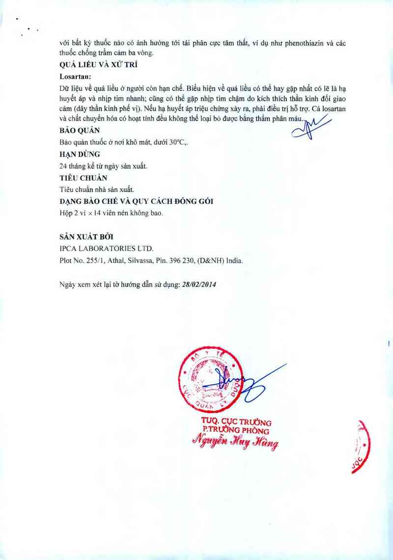 thông tin, cách dùng, giá thuốc Presartan H 50 - ảnh 8