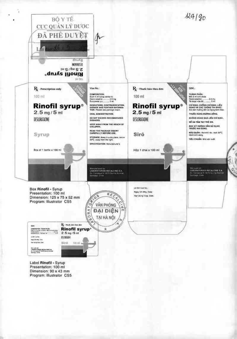 thông tin, cách dùng, giá thuốc Rinofil syrup 2,5mg/5ml - ảnh 0
