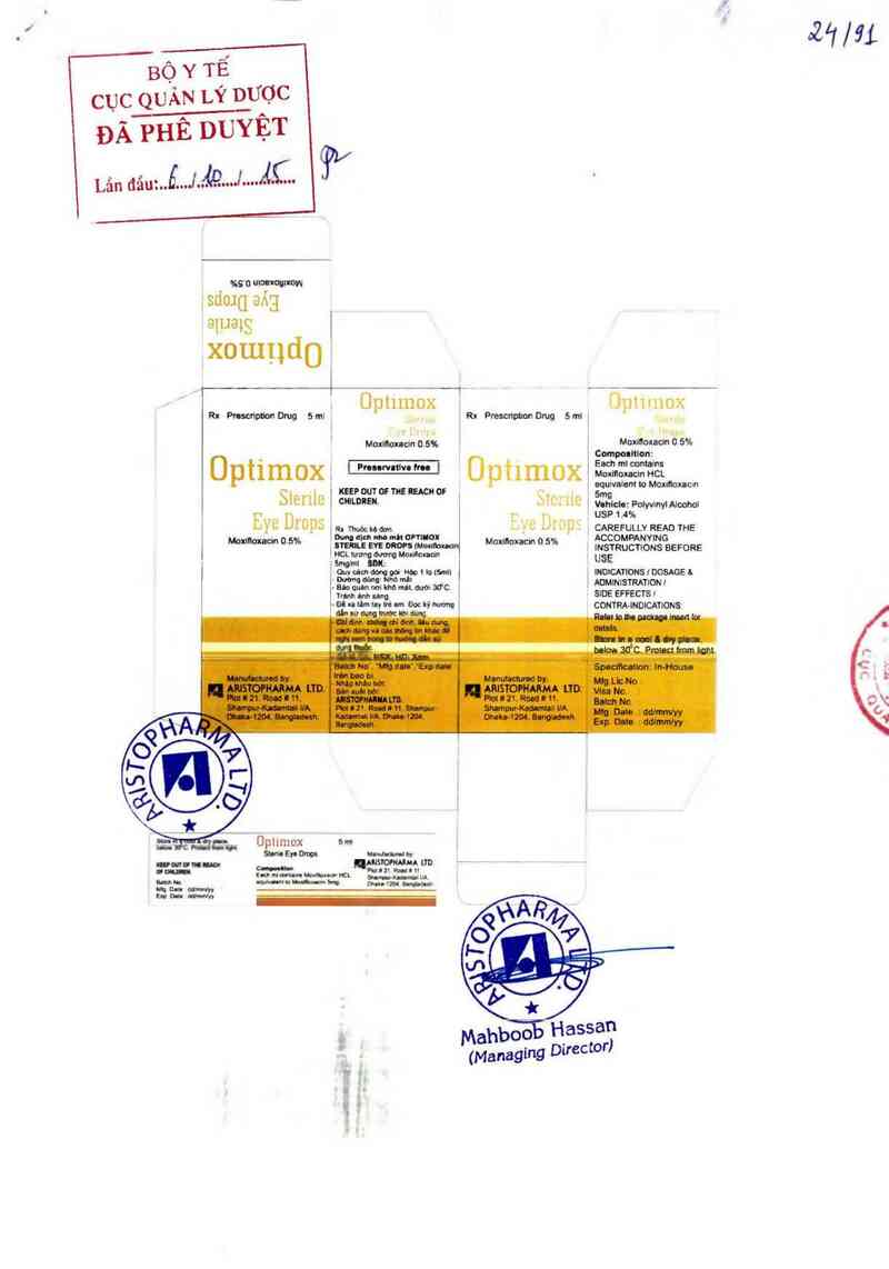 thông tin, cách dùng, giá thuốc Optimox Sterile Eye Drops - ảnh 0