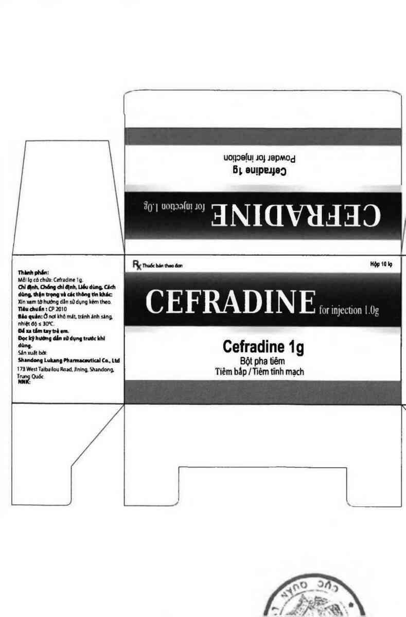 thông tin, cách dùng, giá thuốc Cefradine for injection 1g - ảnh 0