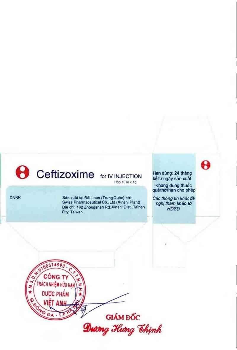thông tin, cách dùng, giá thuốc Ceftizoxime for IV injection - ảnh 1