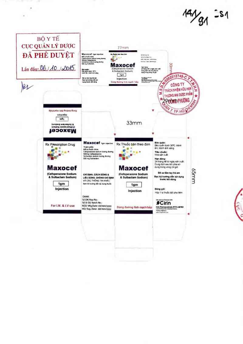 thông tin, cách dùng, giá thuốc Maxocef 1gm injection - ảnh 0