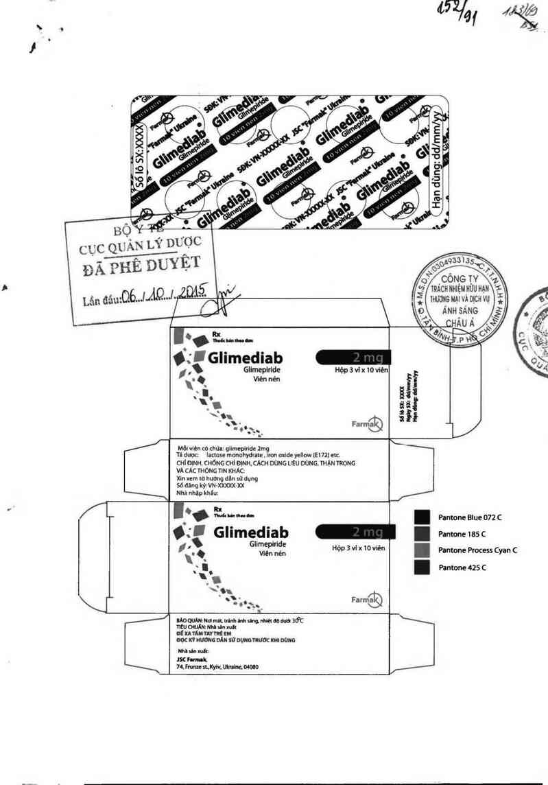 thông tin, cách dùng, giá thuốc Glimediab tablets 2mg - ảnh 0