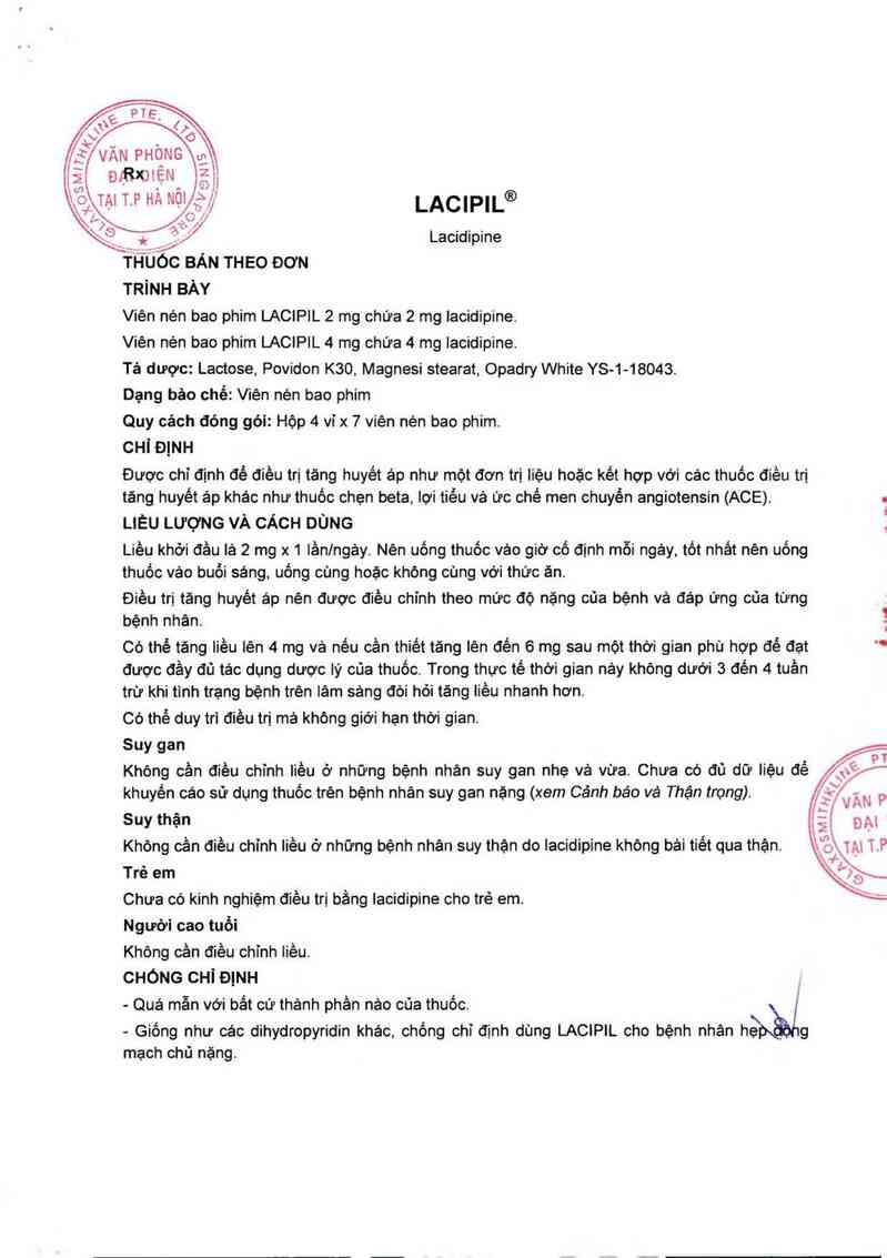 thông tin, cách dùng, giá thuốc Lacipil 4mg - ảnh 4