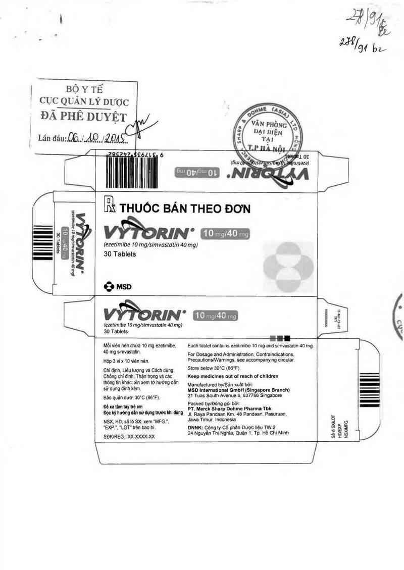 thông tin, cách dùng, giá thuốc Vytorin 10 mg/40 mg - ảnh 0