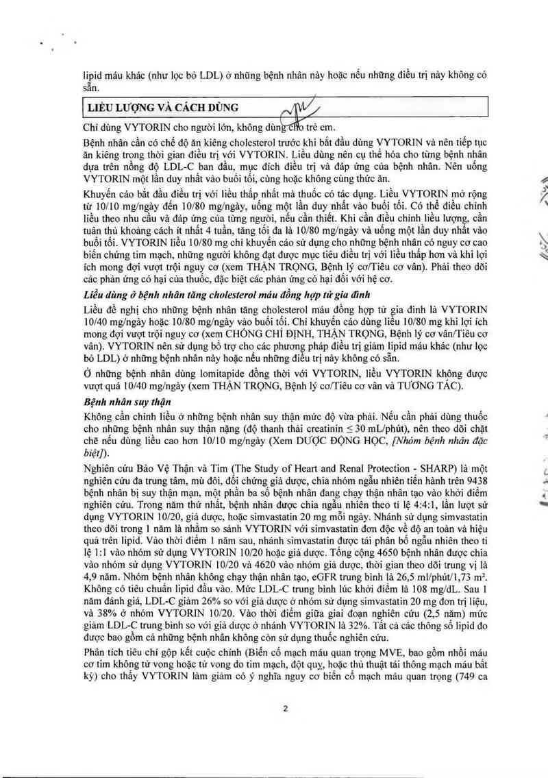 thông tin, cách dùng, giá thuốc Vytorin 10 mg/40 mg - ảnh 3