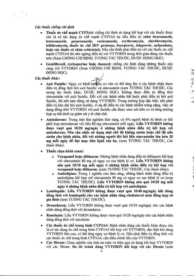 thông tin, cách dùng, giá thuốc Vytorin 10 mg/40 mg - ảnh 6