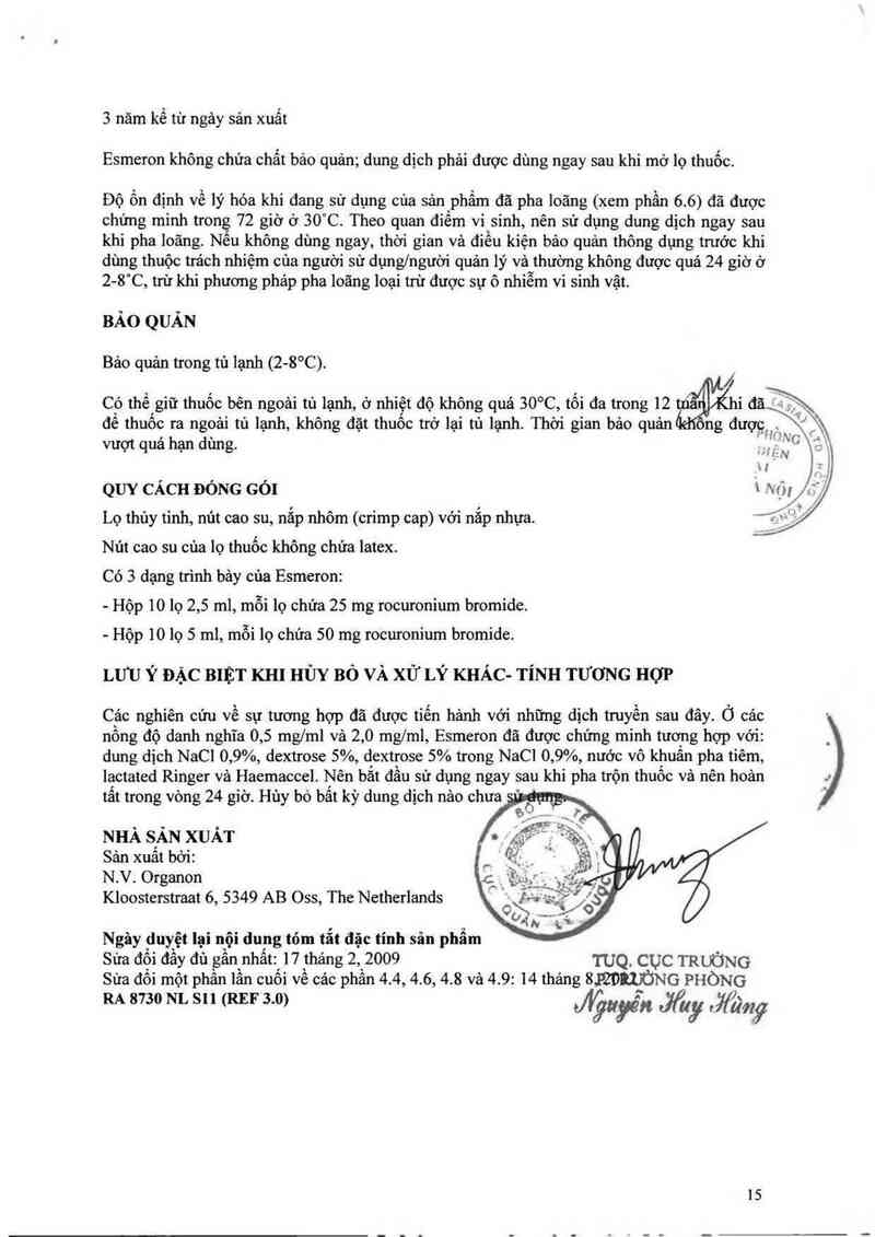 thông tin, cách dùng, giá thuốc Esmeron - ảnh 16