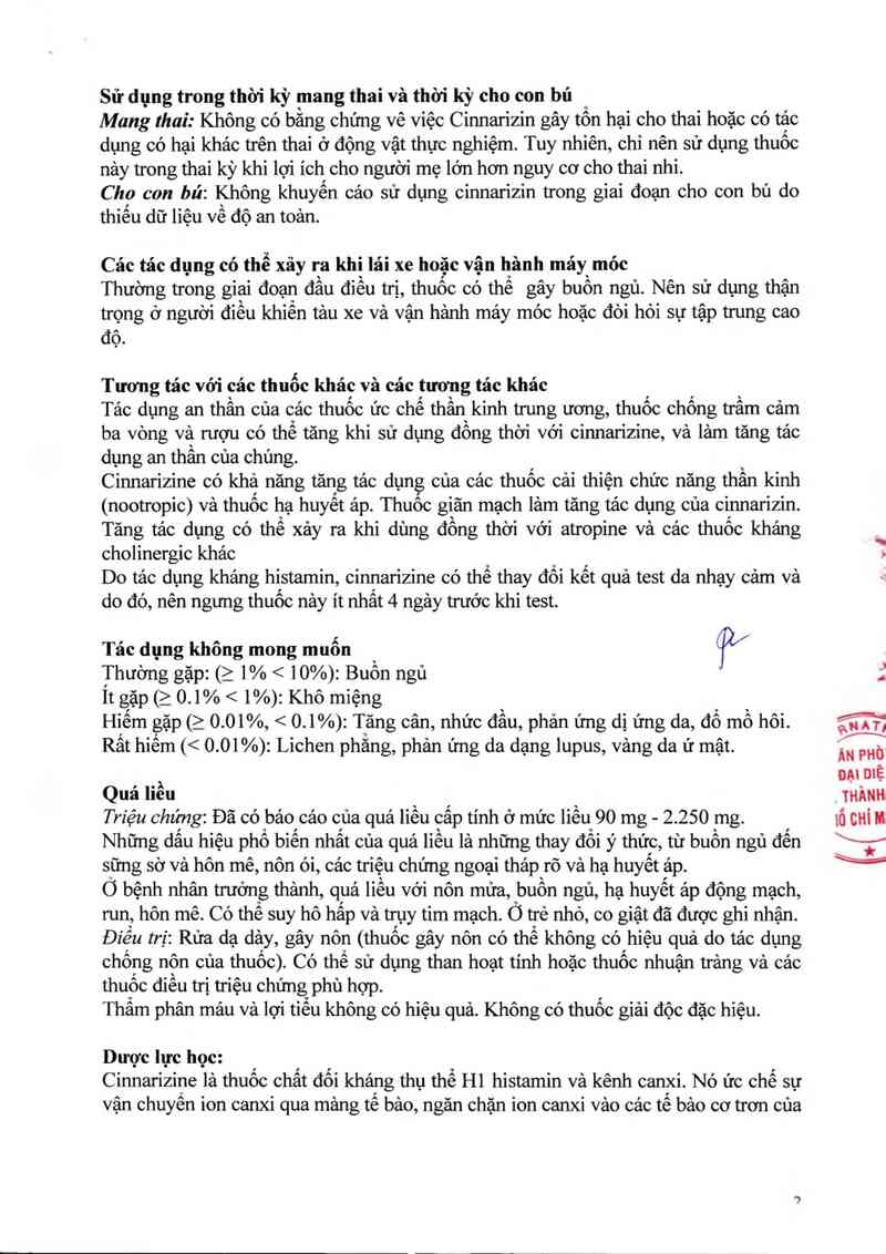 thông tin, cách dùng, giá thuốc Cinnarizin actavis 25mg - ảnh 3