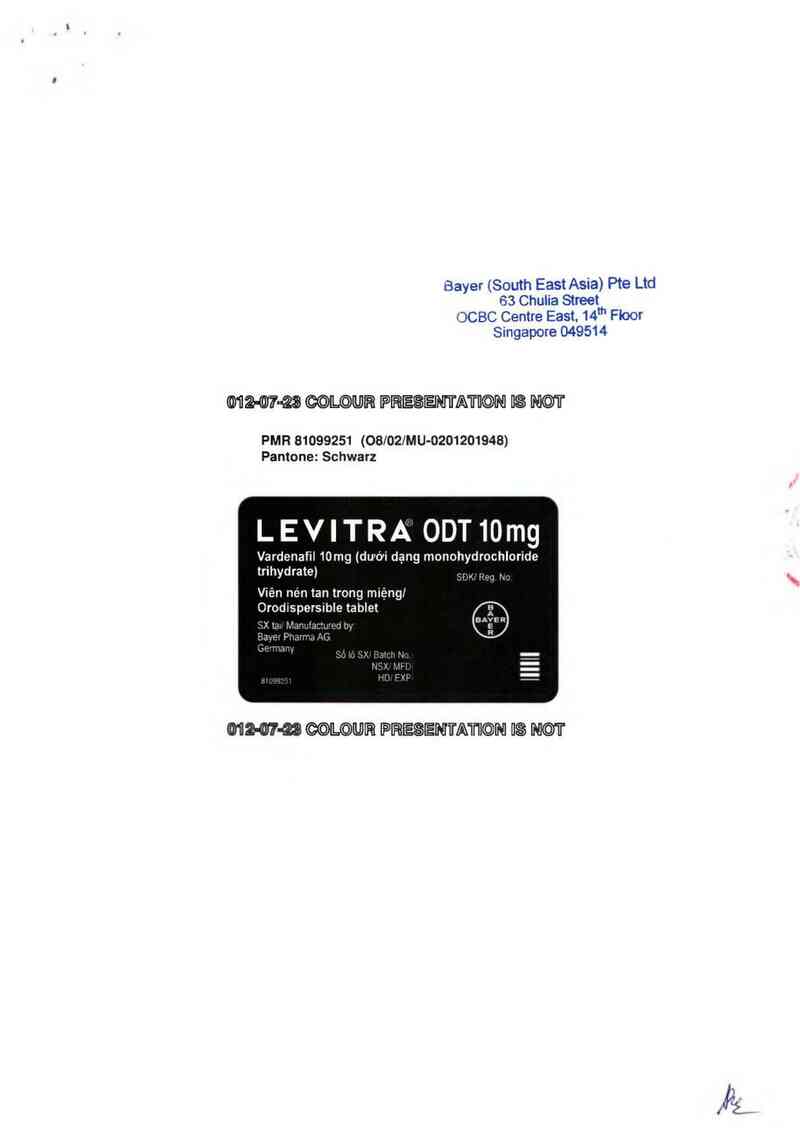 thông tin, cách dùng, giá thuốc Levitra ODT - ảnh 1