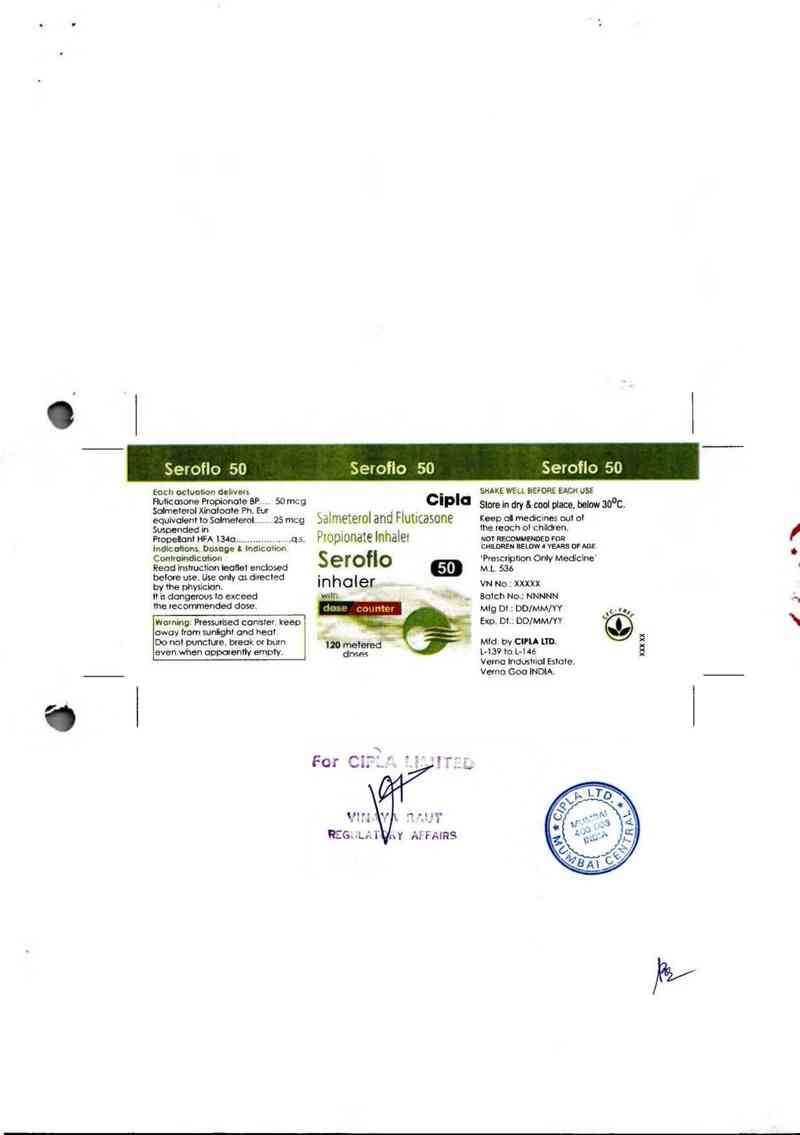 thông tin, cách dùng, giá thuốc Seroflo-50 (CFC Free) - ảnh 1