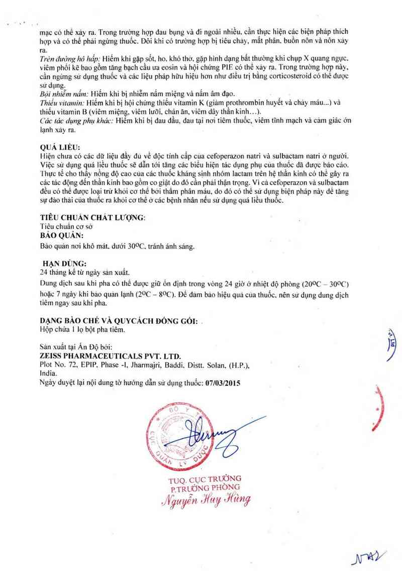 thông tin, cách dùng, giá thuốc Zefobol-SB  2000 - ảnh 5