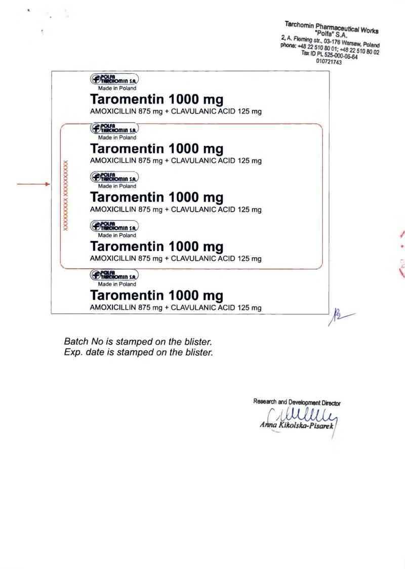 thông tin, cách dùng, giá thuốc Taromentin 1000 mg - ảnh 1
