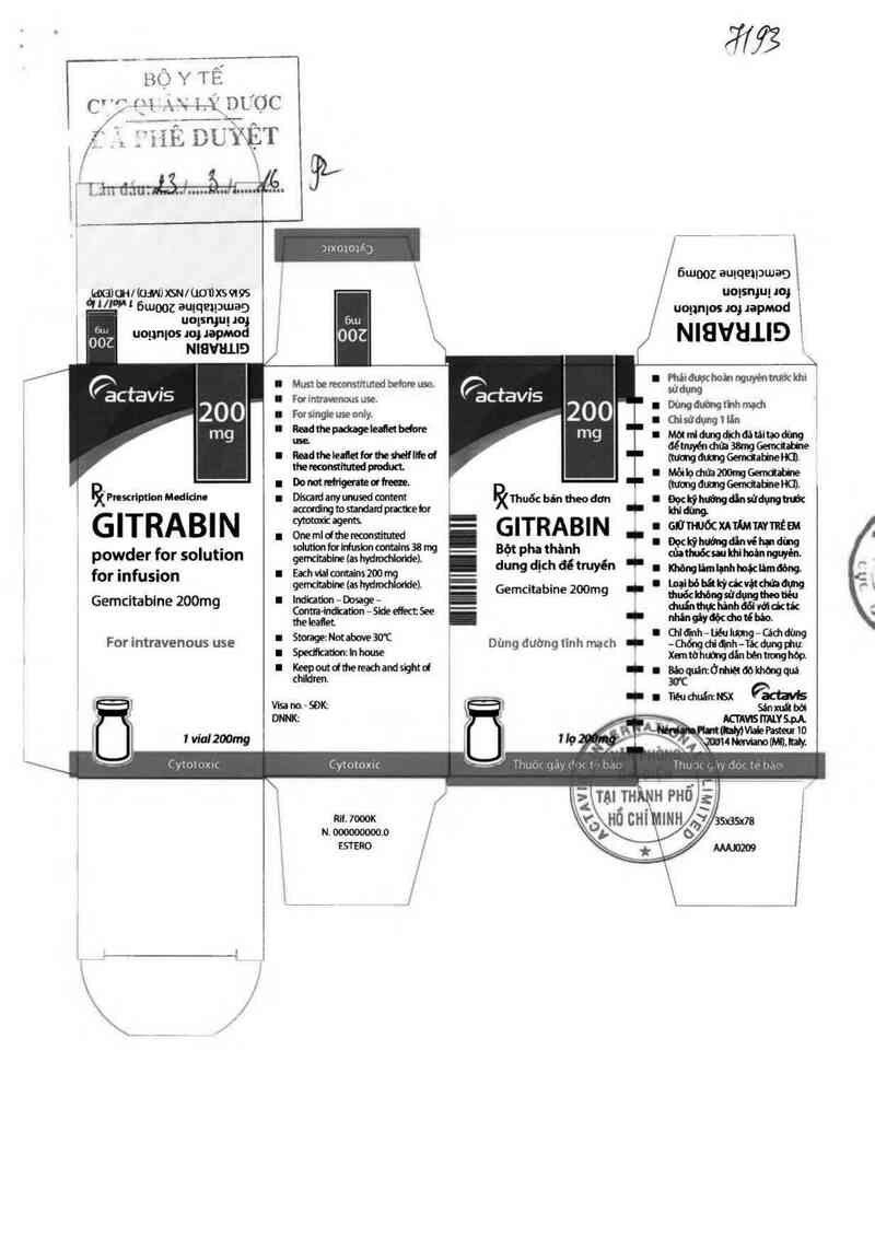 thông tin, cách dùng, giá thuốc Gitrabin 200mg - ảnh 0