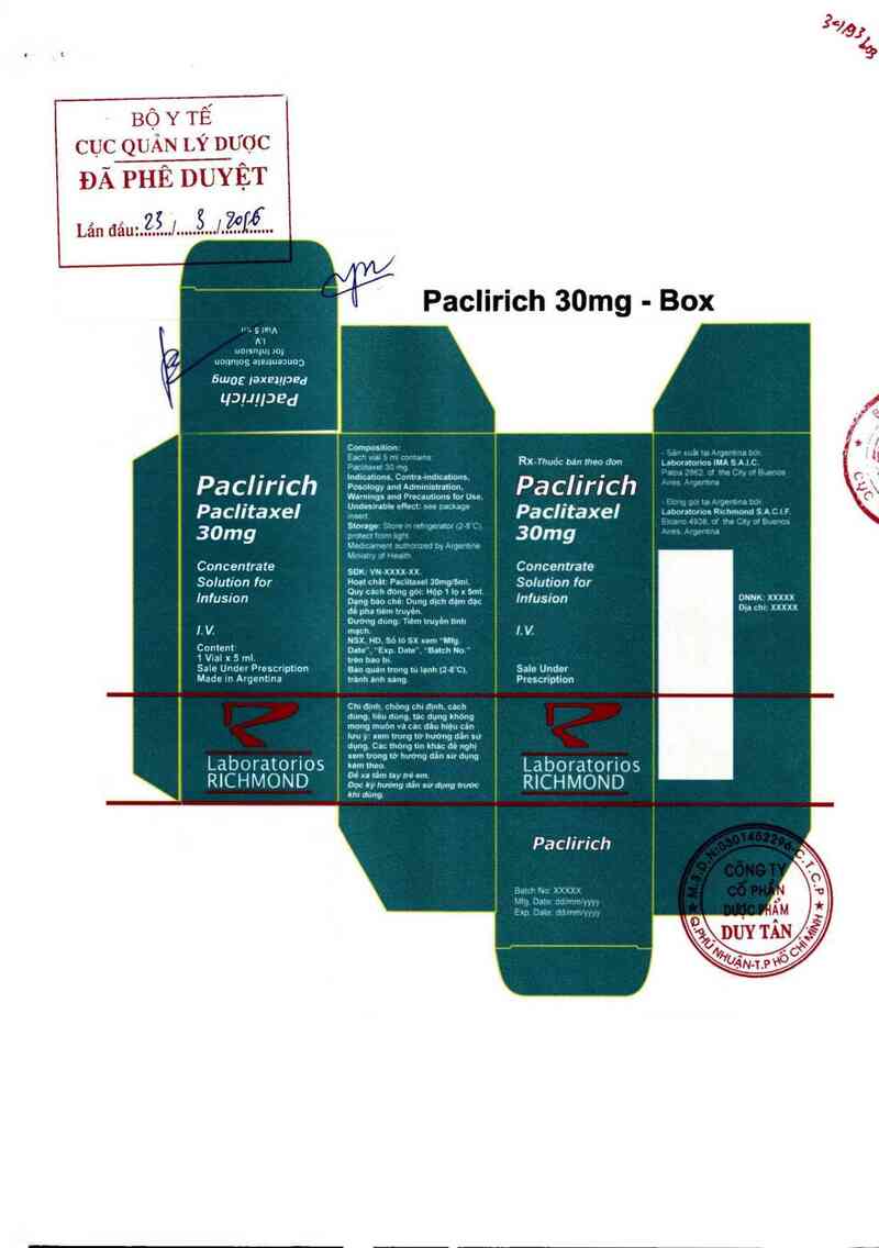 thông tin, cách dùng, giá thuốc Paclirich - ảnh 0