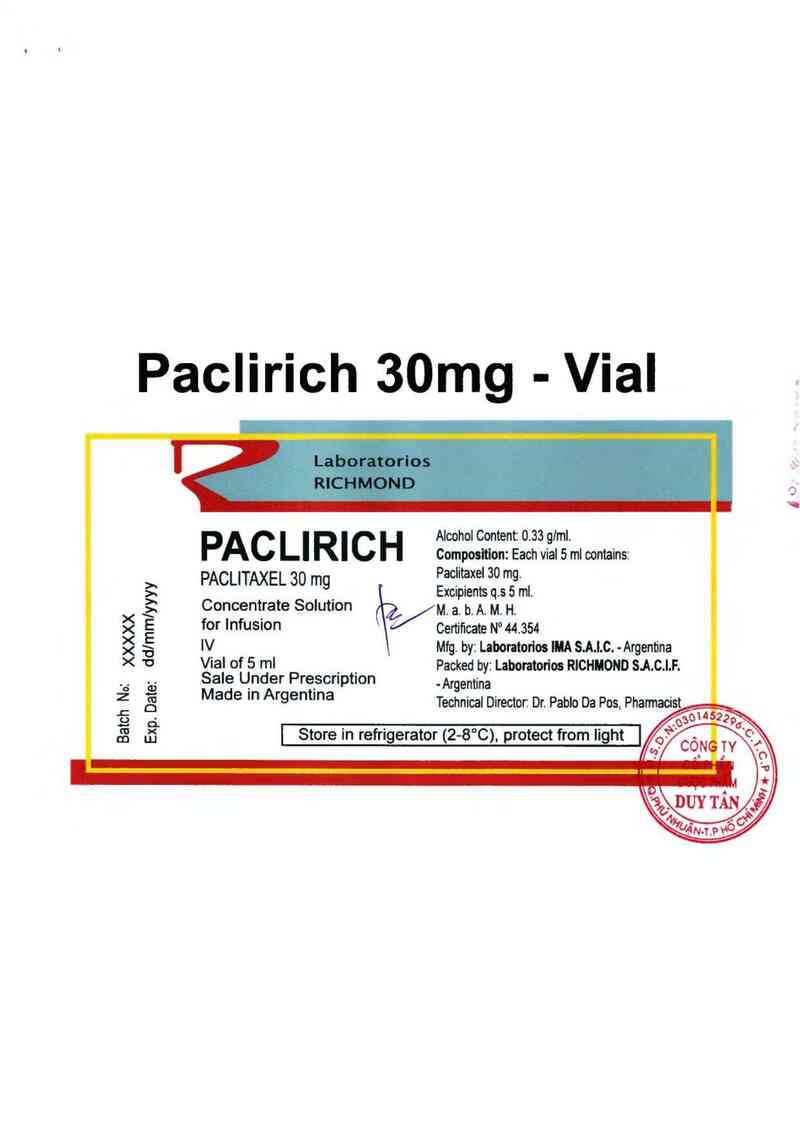 thông tin, cách dùng, giá thuốc Paclirich - ảnh 1