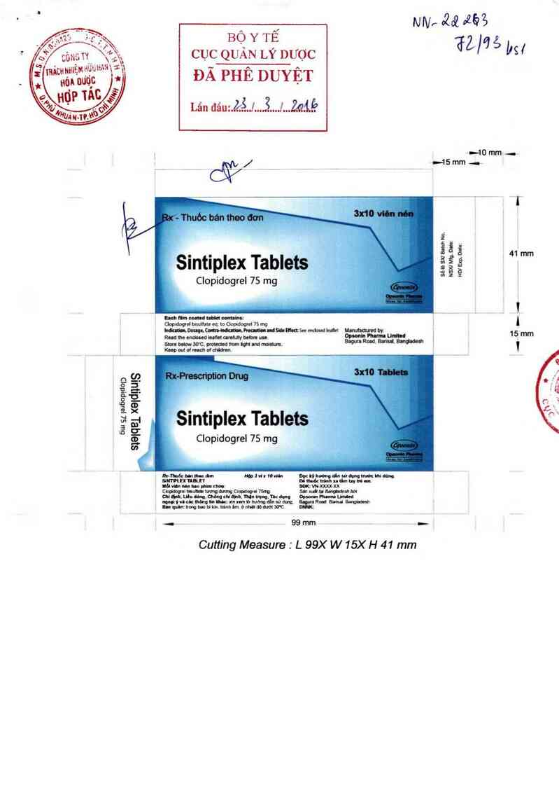 thông tin, cách dùng, giá thuốc Sintiplex tablet - ảnh 0