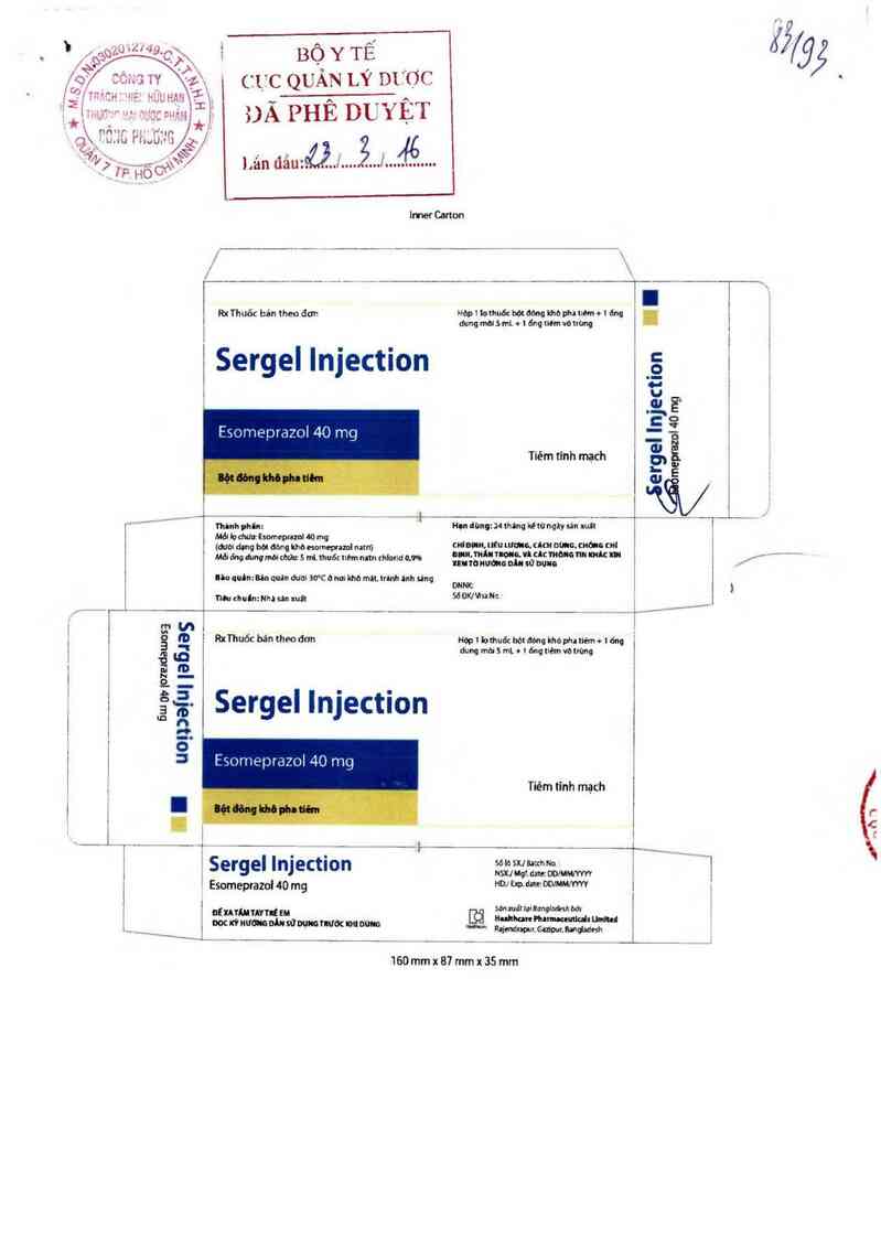 thông tin, cách dùng, giá thuốc Sergel Injection - ảnh 0