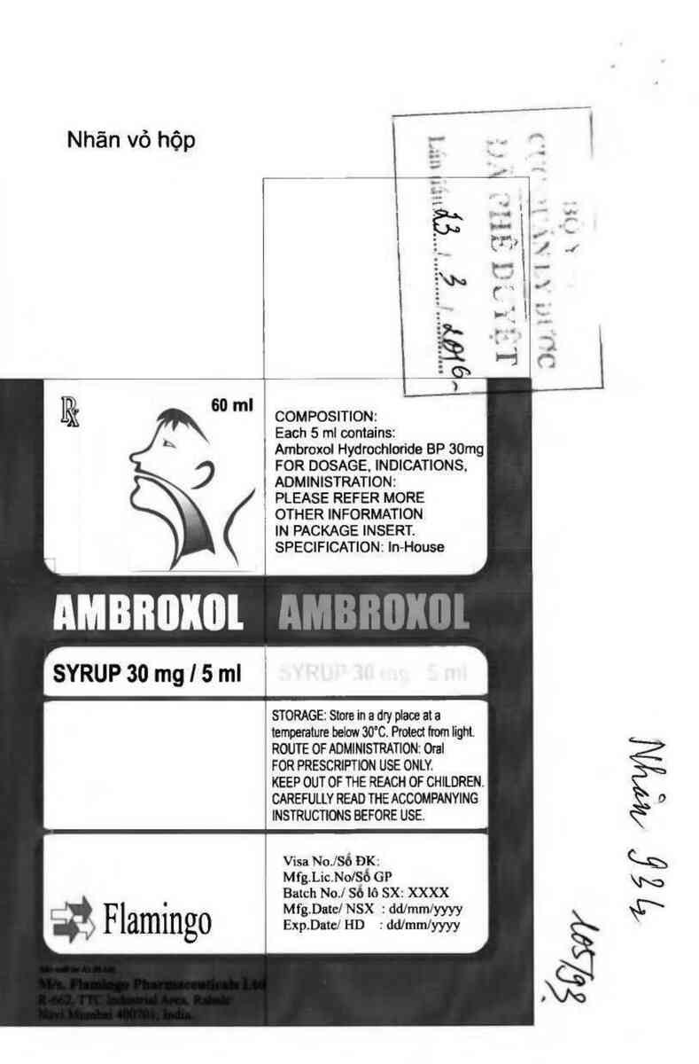 thông tin, cách dùng, giá thuốc Ambroxol Syrup 30mg/5ml - ảnh 1