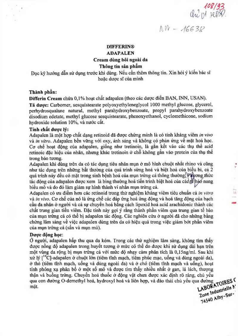 thông tin, cách dùng, giá thuốc Differin - ảnh 2