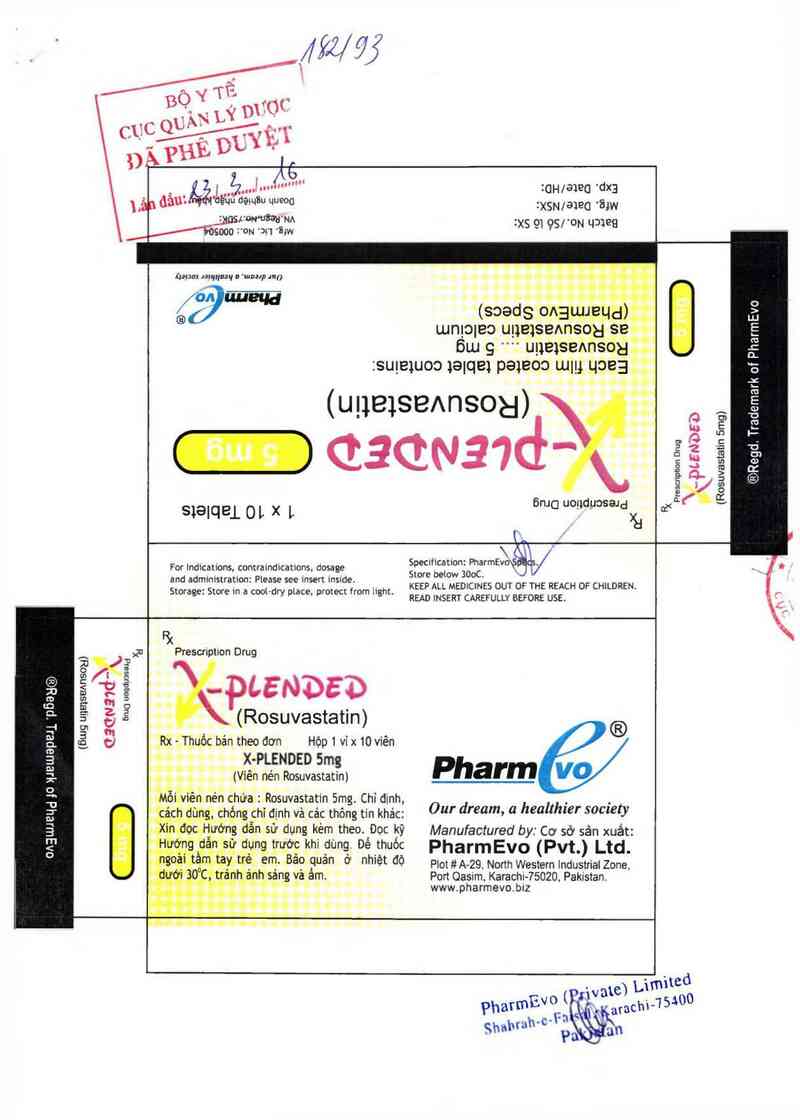 thông tin, cách dùng, giá thuốc X-Plended Tablet 5mg - ảnh 0