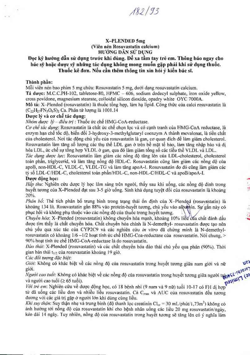 thông tin, cách dùng, giá thuốc X-Plended Tablet 5mg - ảnh 2