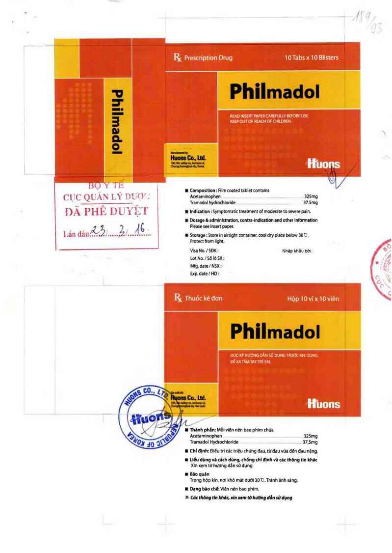 thông tin, cách dùng, giá thuốc Philmadol - ảnh 0
