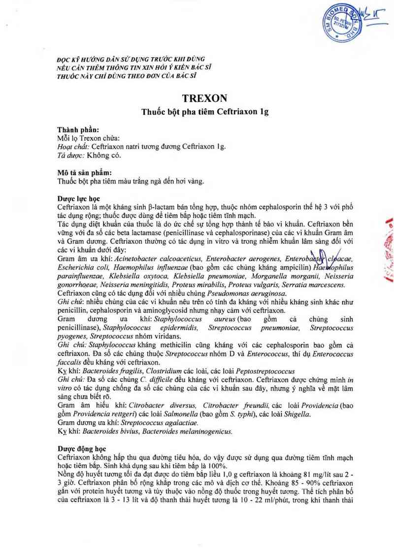 thông tin, cách dùng, giá thuốc Trexon - ảnh 1