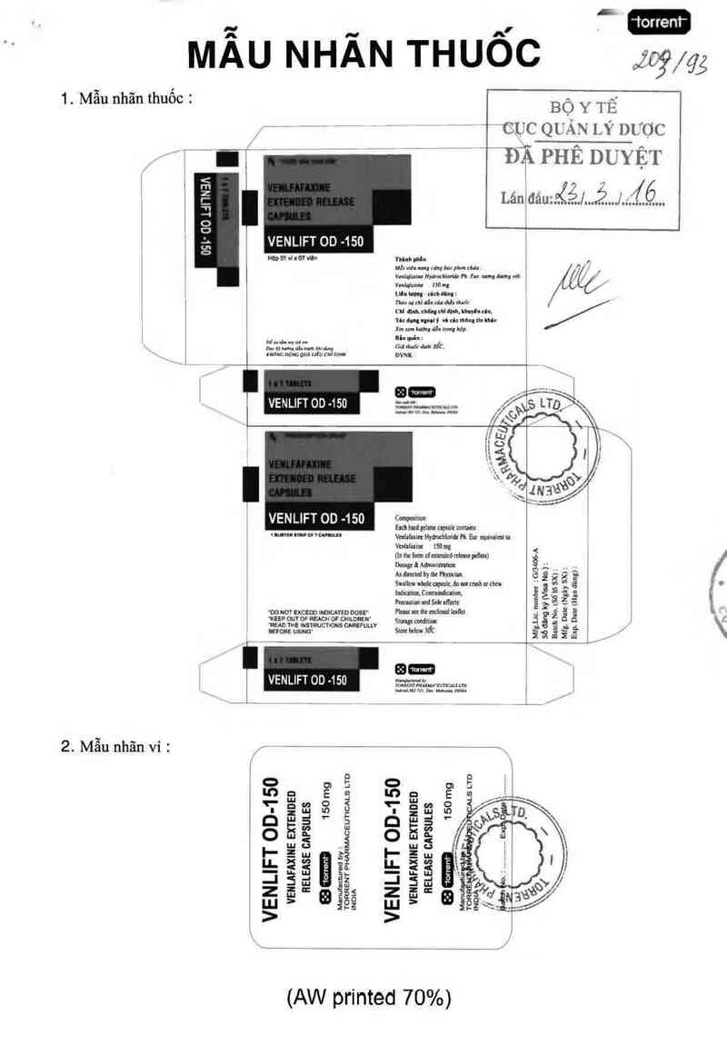 thông tin, cách dùng, giá thuốc Venlift OD 150 - ảnh 0