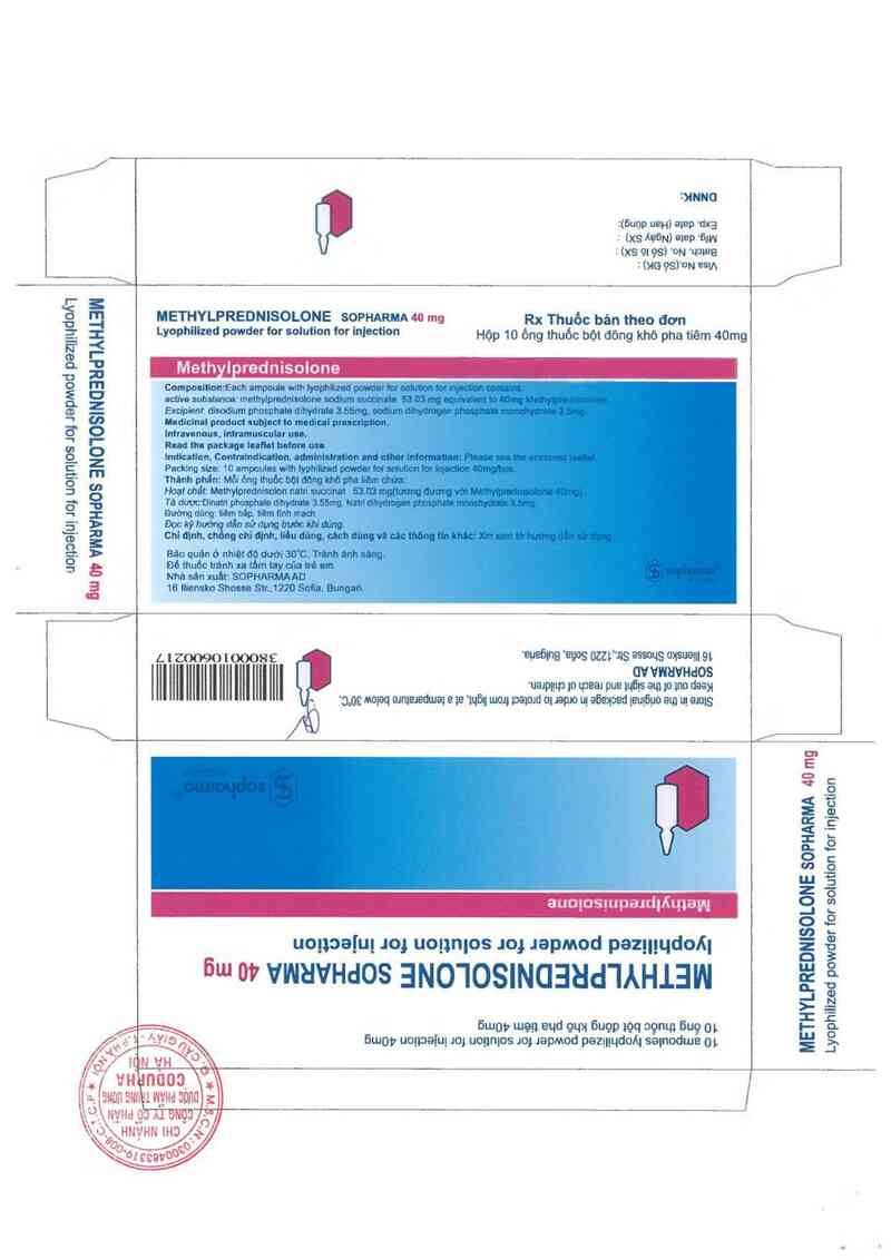 thông tin, cách dùng, giá thuốc Methylprednisolone Sopharma - ảnh 3