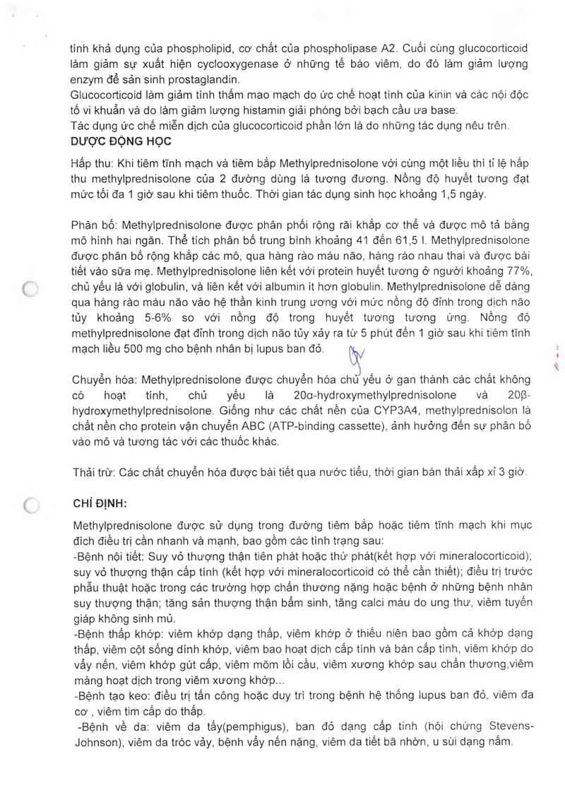 thông tin, cách dùng, giá thuốc Methylprednisolone Sopharma - ảnh 6