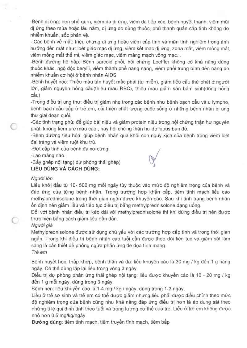 thông tin, cách dùng, giá thuốc Methylprednisolone Sopharma - ảnh 7