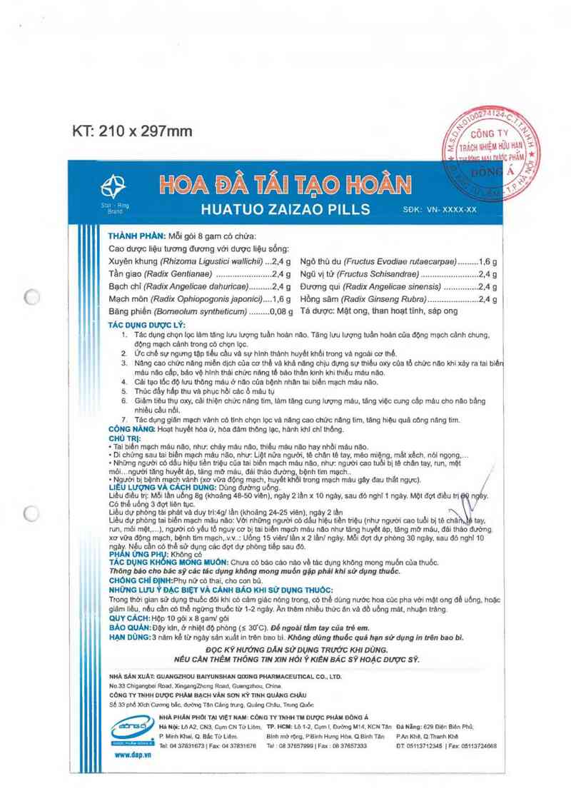 thông tin, cách dùng, giá thuốc Hoa đà tái tạo hoàn - ảnh 10