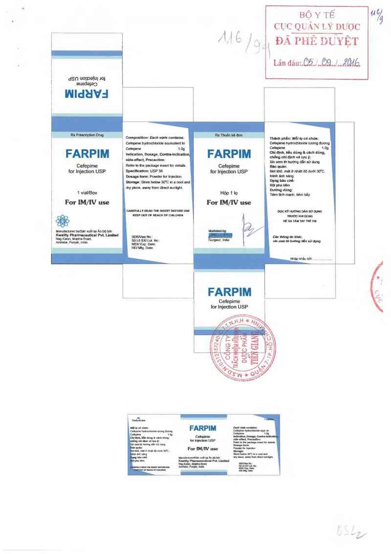 thông tin, cách dùng, giá thuốc Farpim 1g - ảnh 0