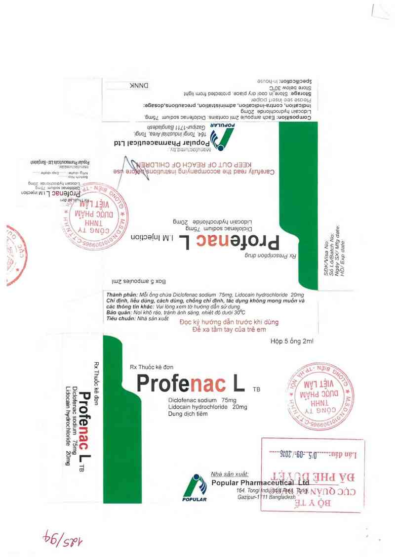 thông tin, cách dùng, giá thuốc Profenac L Injection - ảnh 0