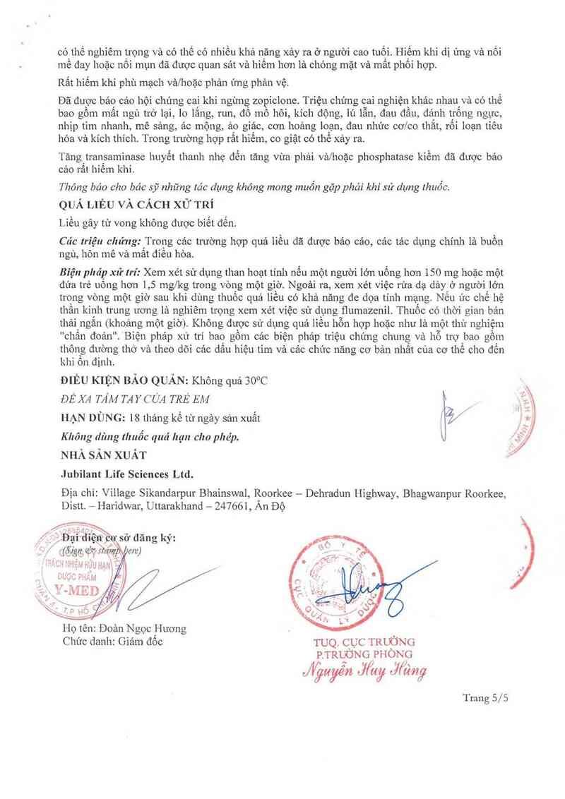 thông tin, cách dùng, giá thuốc Zopiclone Tablets 7.5mg - ảnh 6