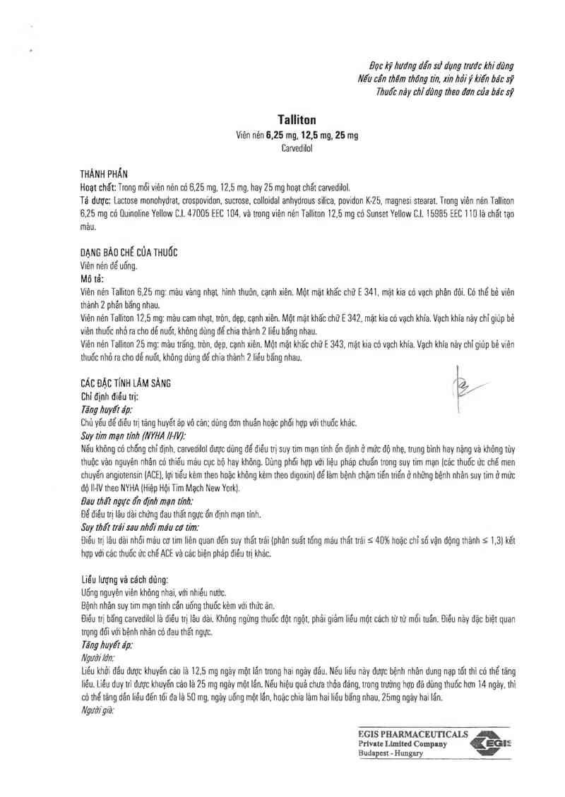 thông tin, cách dùng, giá thuốc Talliton - ảnh 2