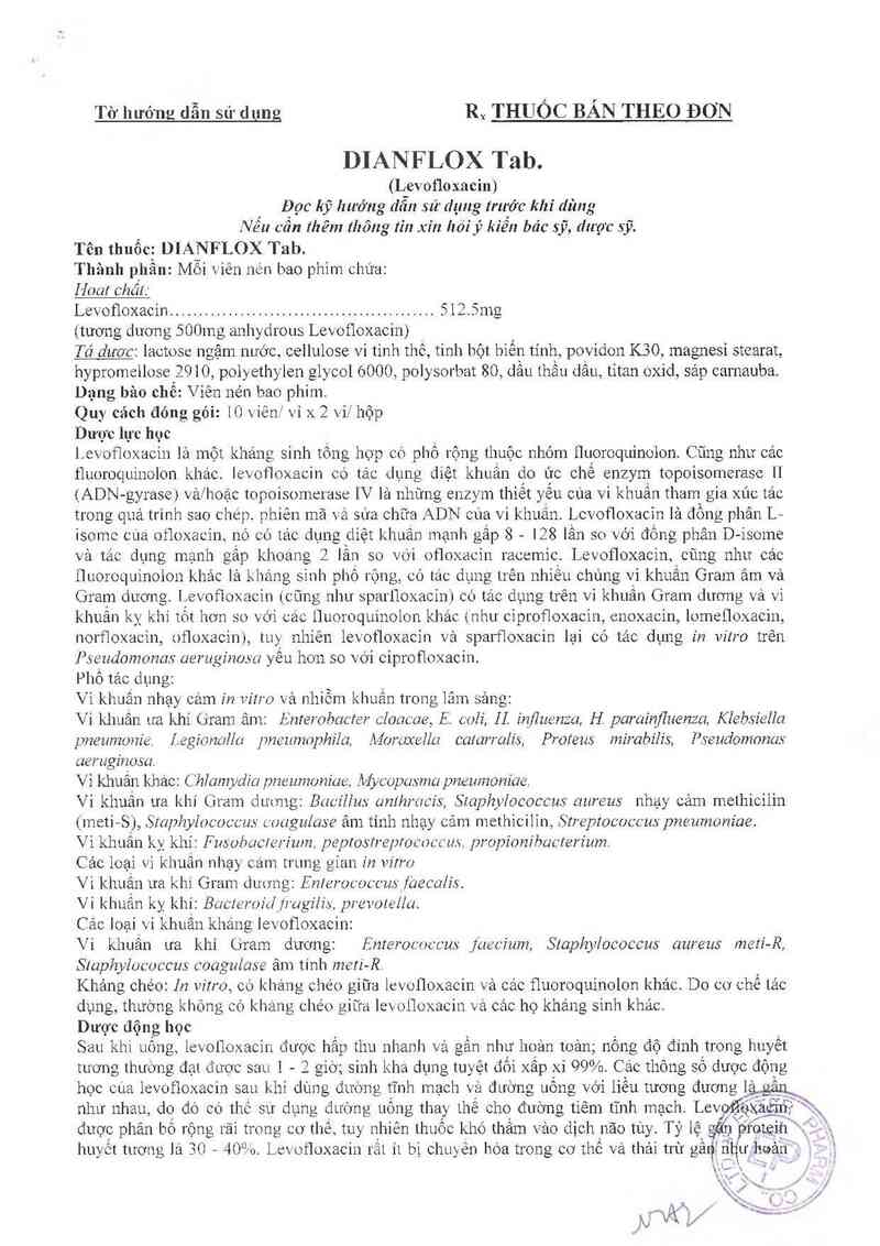 thông tin, cách dùng, giá thuốc Dianflox Tab. - ảnh 2
