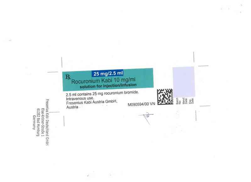 thông tin, cách dùng, giá thuốc Rocuronium Kabi 10 mg/ml - ảnh 1