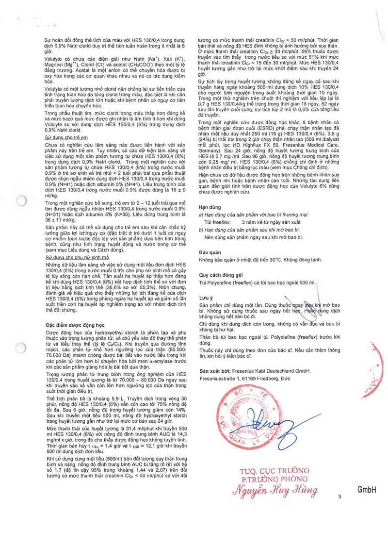 thông tin, cách dùng, giá thuốc Volulyte 6% - ảnh 3