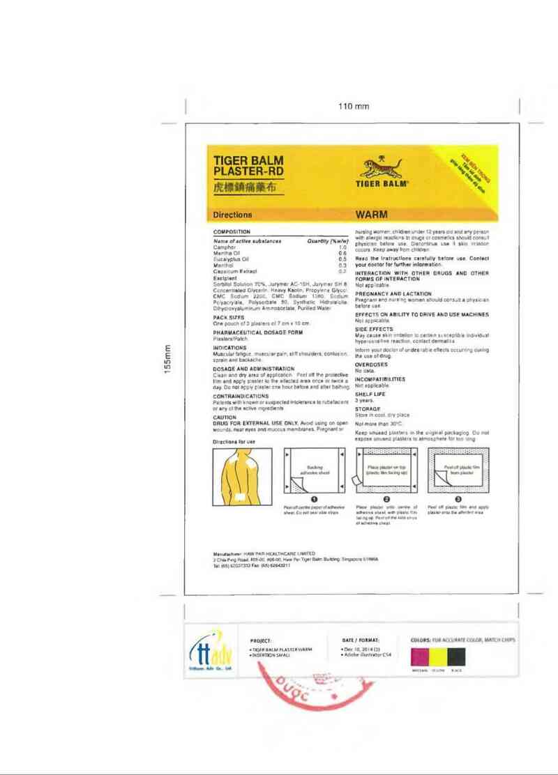 thông tin, cách dùng, giá thuốc Tiger Balm Plaster-RD - ảnh 4